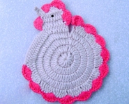 make handmade Crochet Hen Potholder